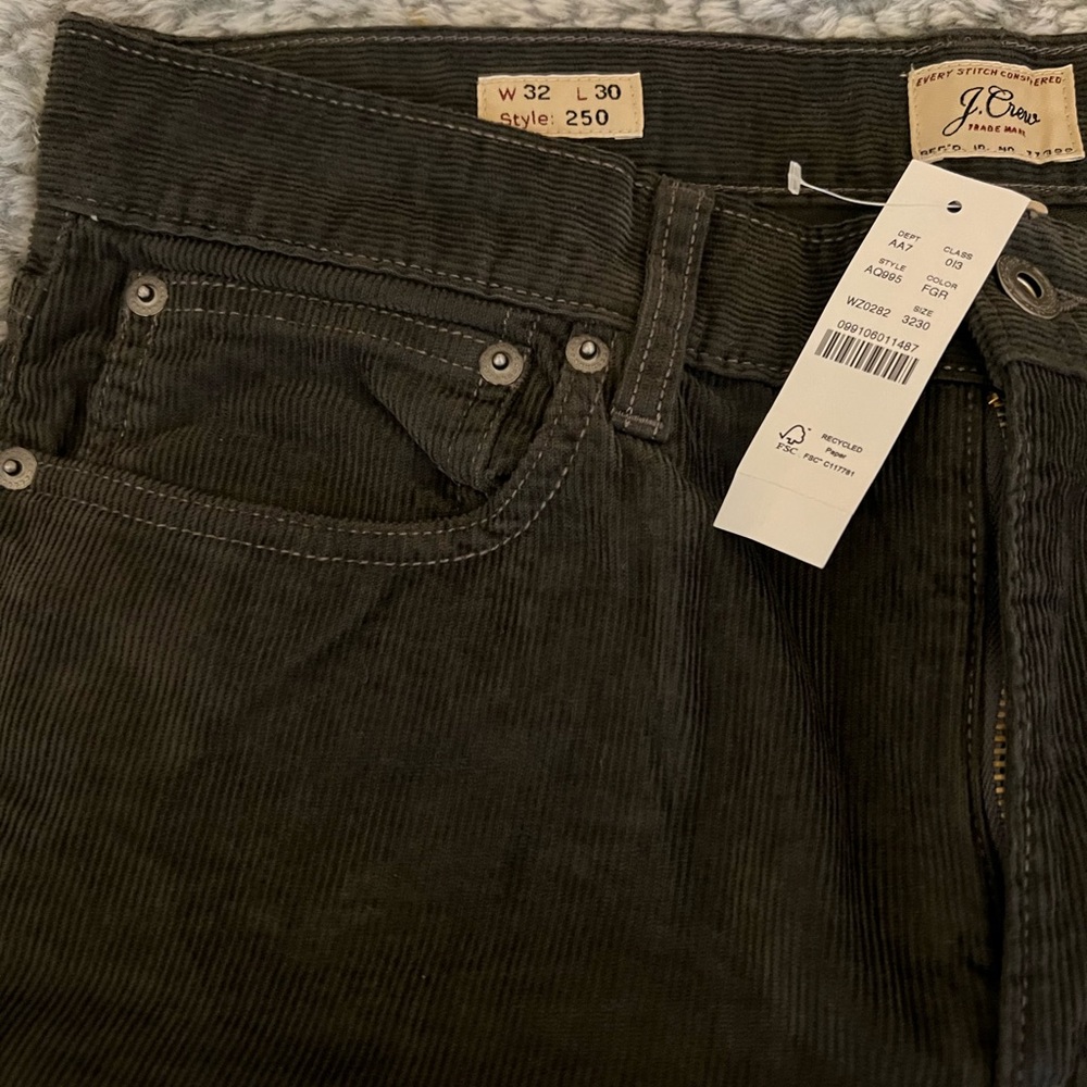NWT J. Crew 250 Corduroy Pants in Wharf Gray